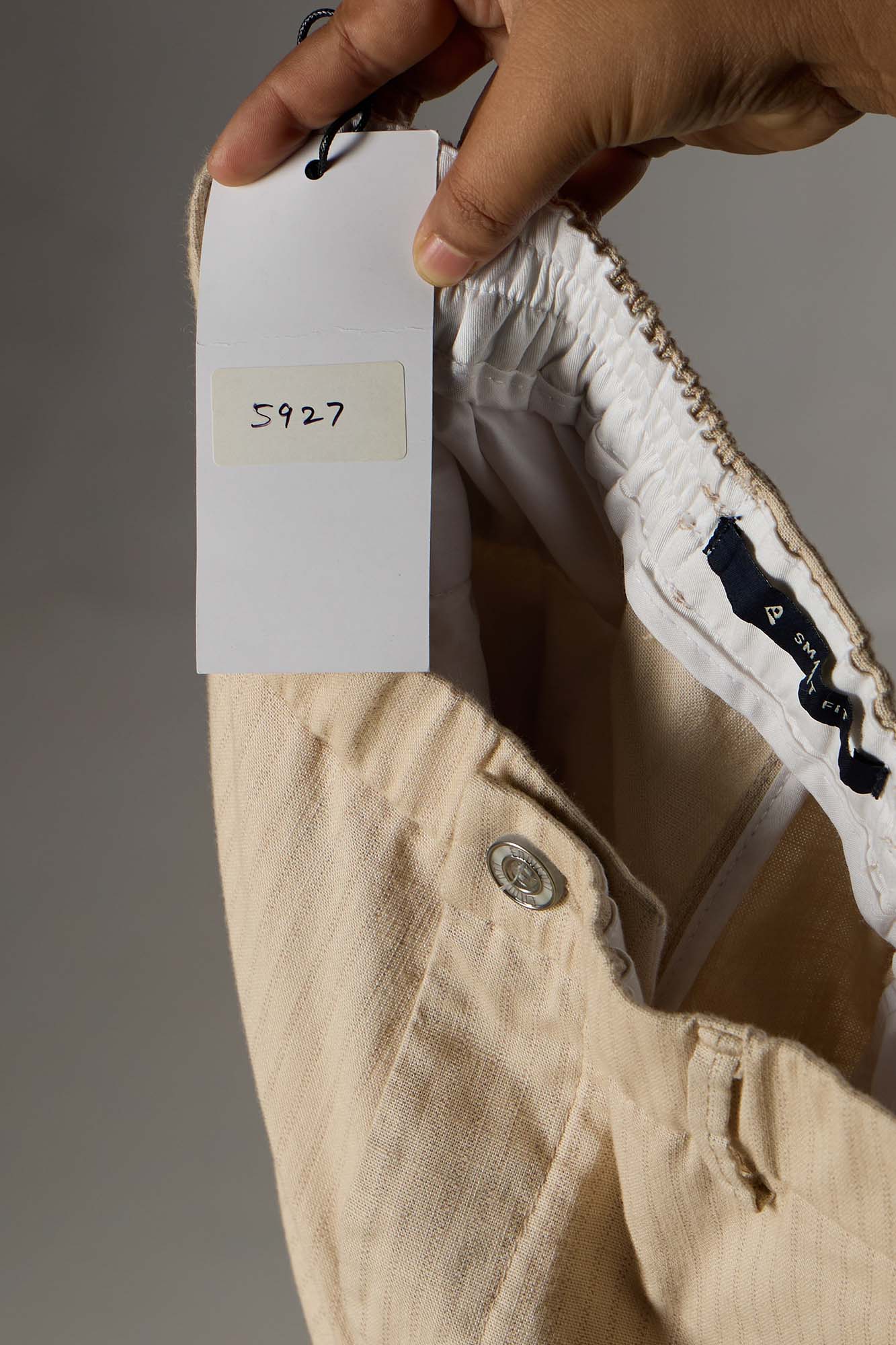 Natural Striped Cotton Linen Pant