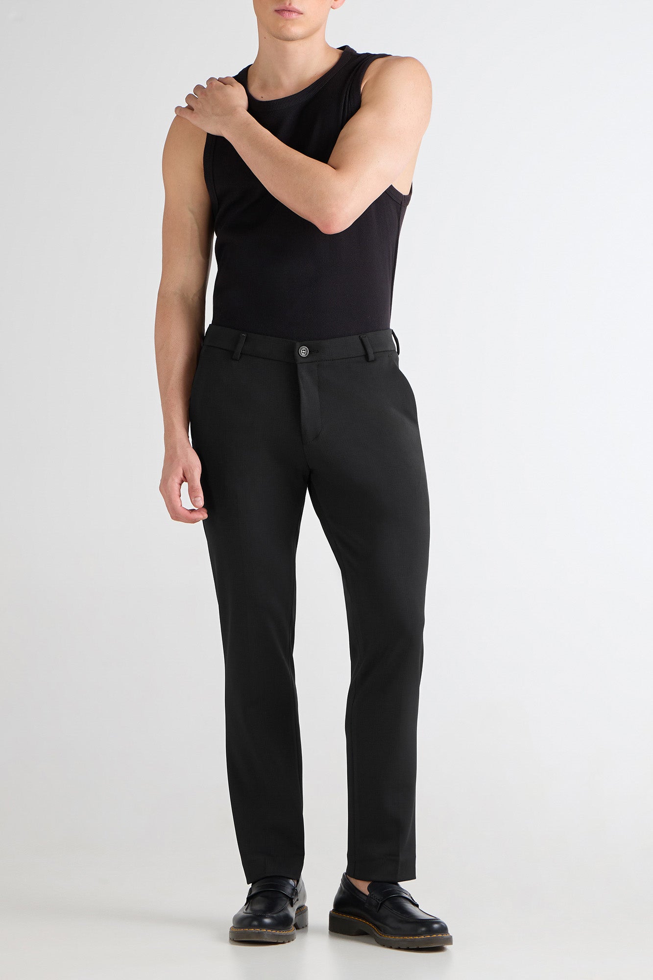 Black Slate Modern Grid Trouser