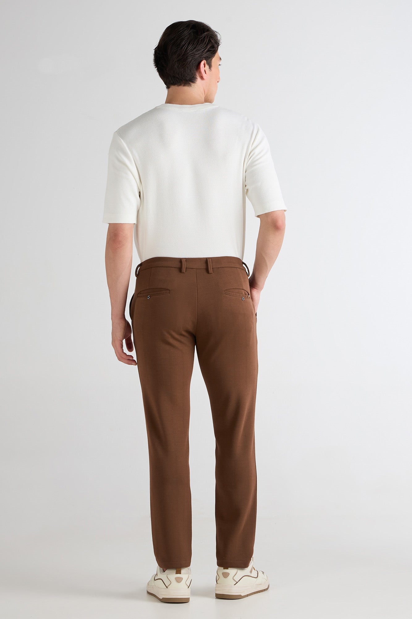 Rust Striped Jacquard Trousers