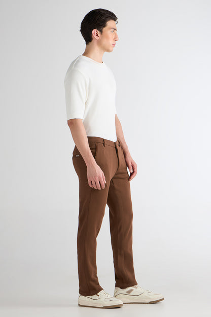 Rust Striped Jacquard Trousers