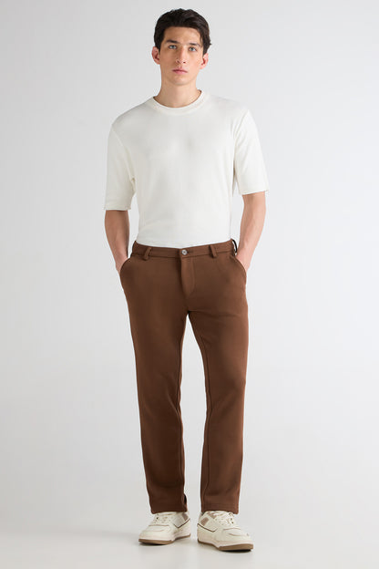 Rust Striped Jacquard Trousers