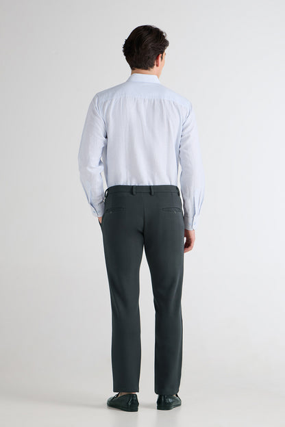 Grey Striped Jacquard Trousers