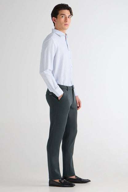 Grey Striped Jacquard Trousers