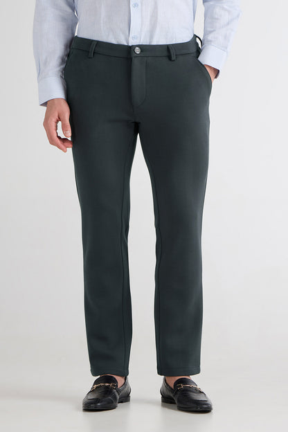 Grey Striped Jacquard Trousers