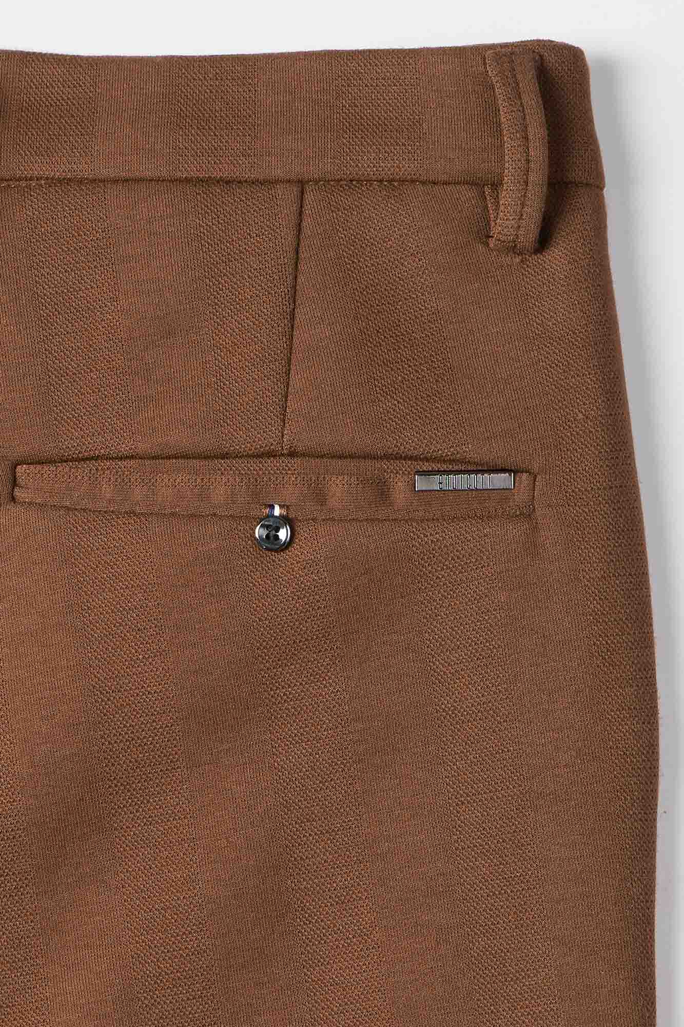 Rust Striped Jacquard Trousers