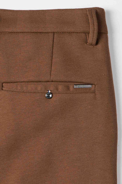 Rust Striped Jacquard Trousers