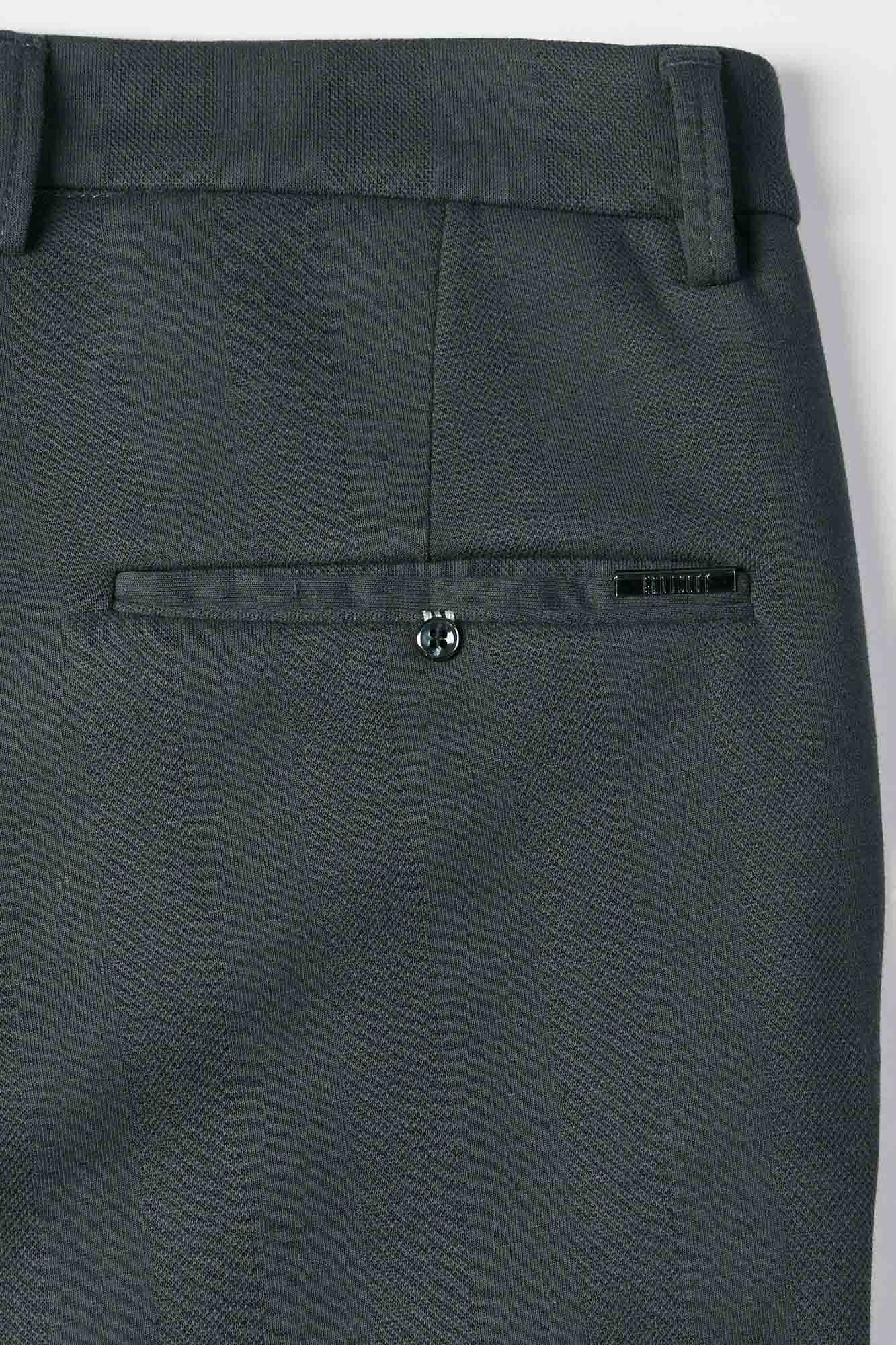 Grey Striped Jacquard Trousers