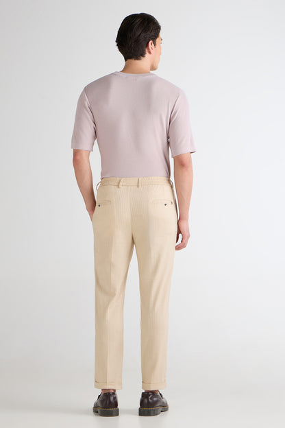 Natural Striped Cotton Linen Pant
