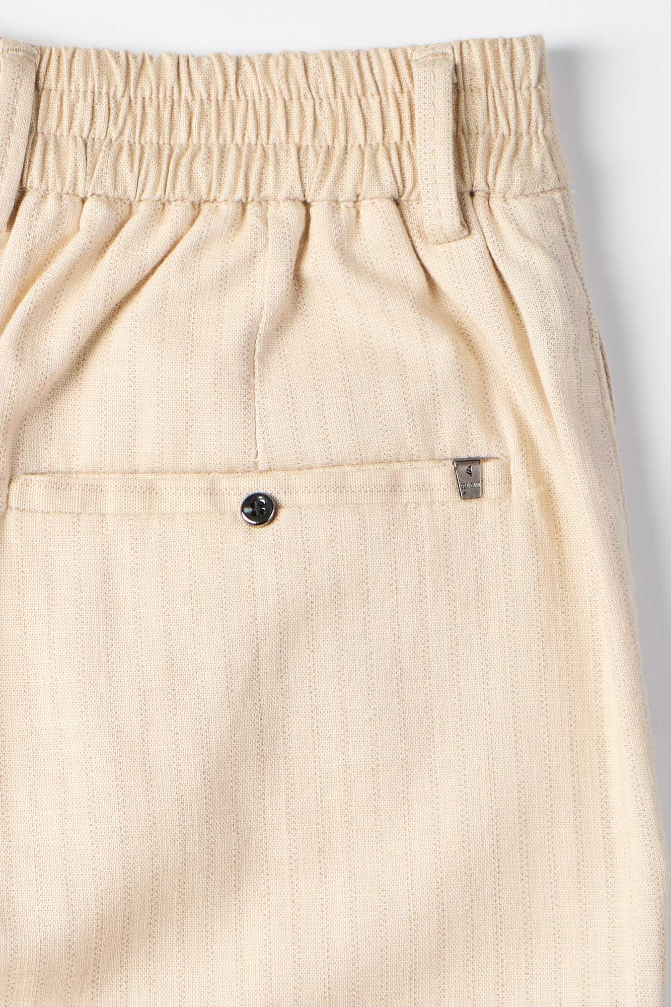 Natural Striped Cotton Linen Pant