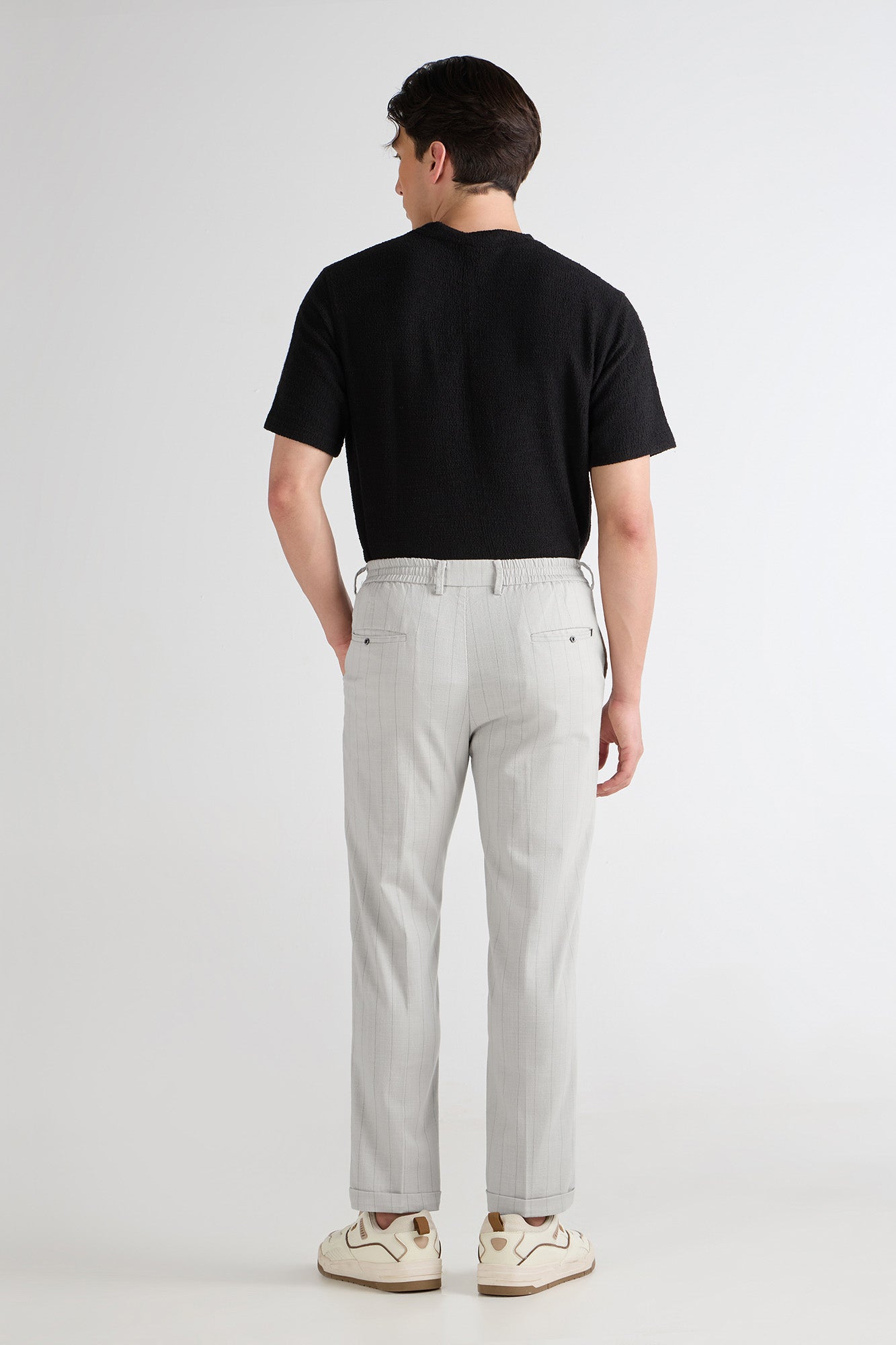 Cloudgrey Striped Linen Pants