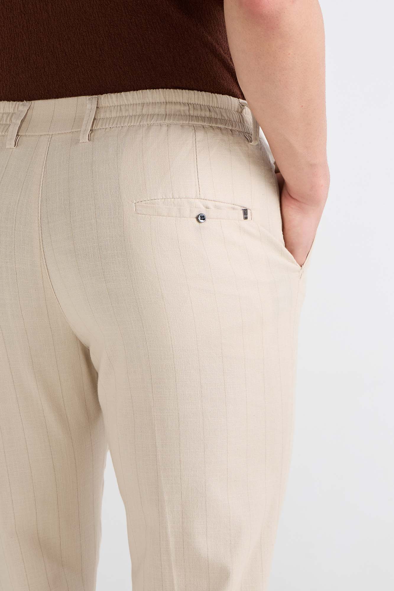 Earthy Striped Linen Pants