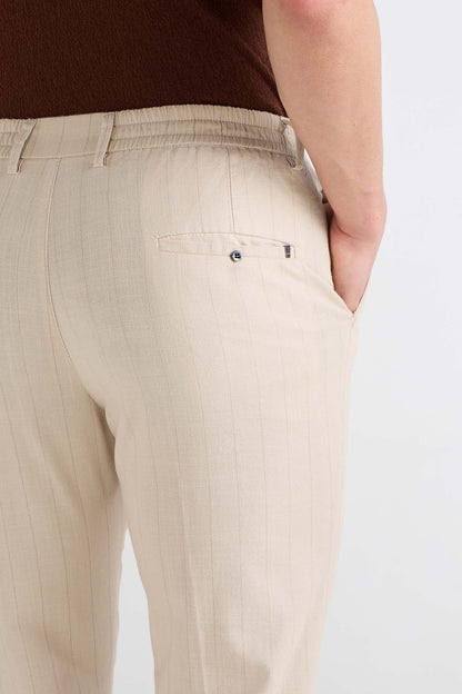 Earthy Striped Linen Pants