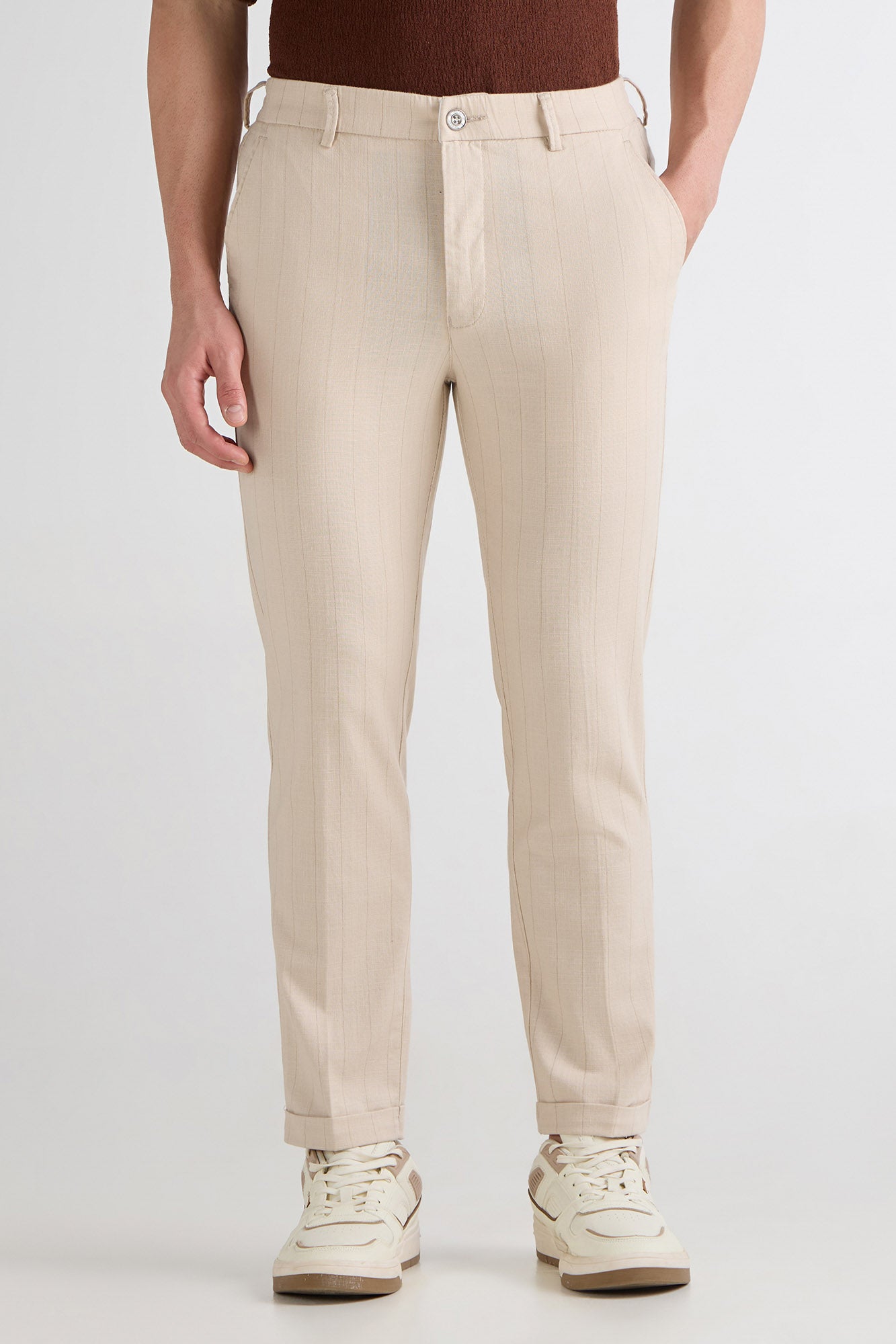 Earthy Striped Linen Pants