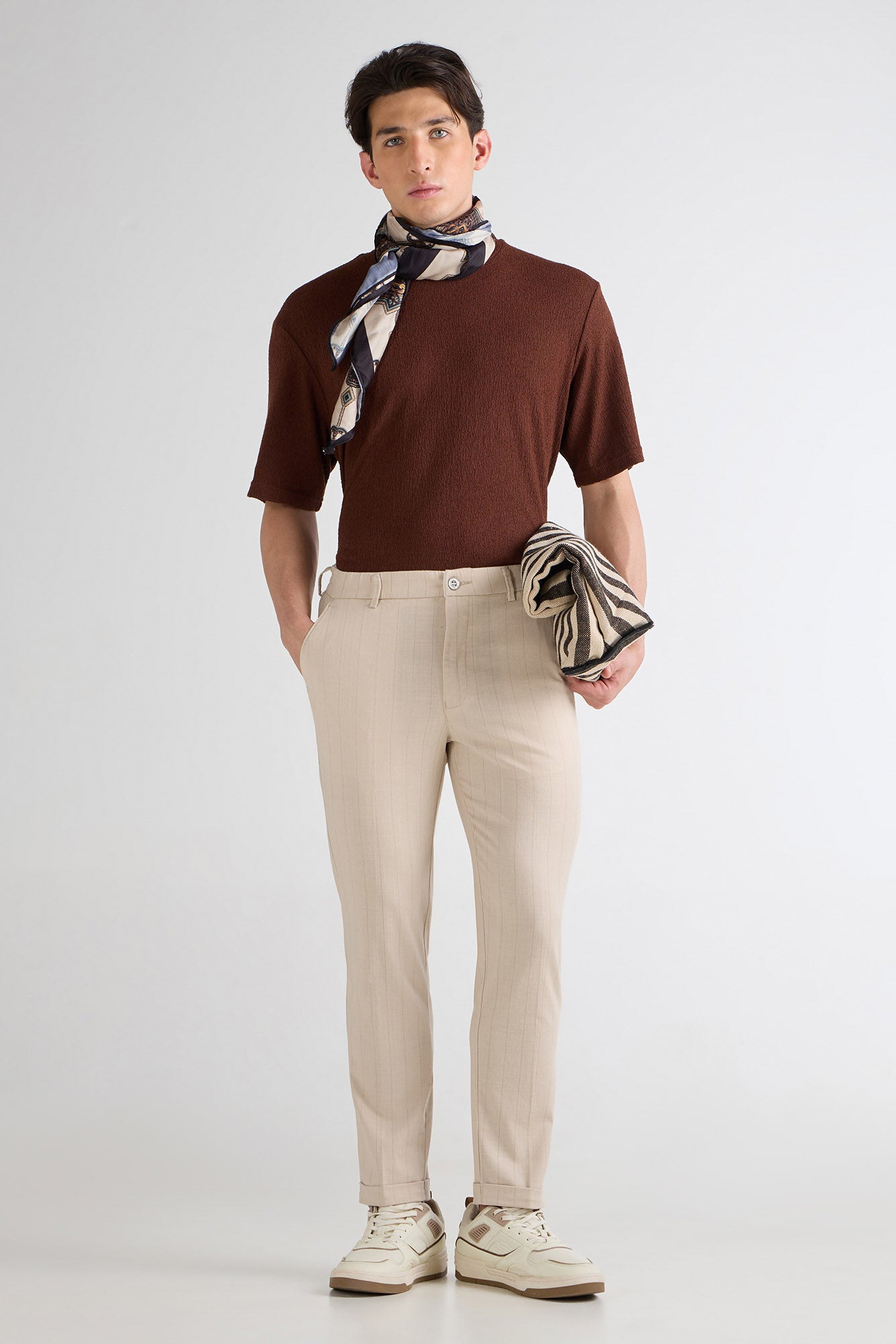 Earthy Striped Linen Pants