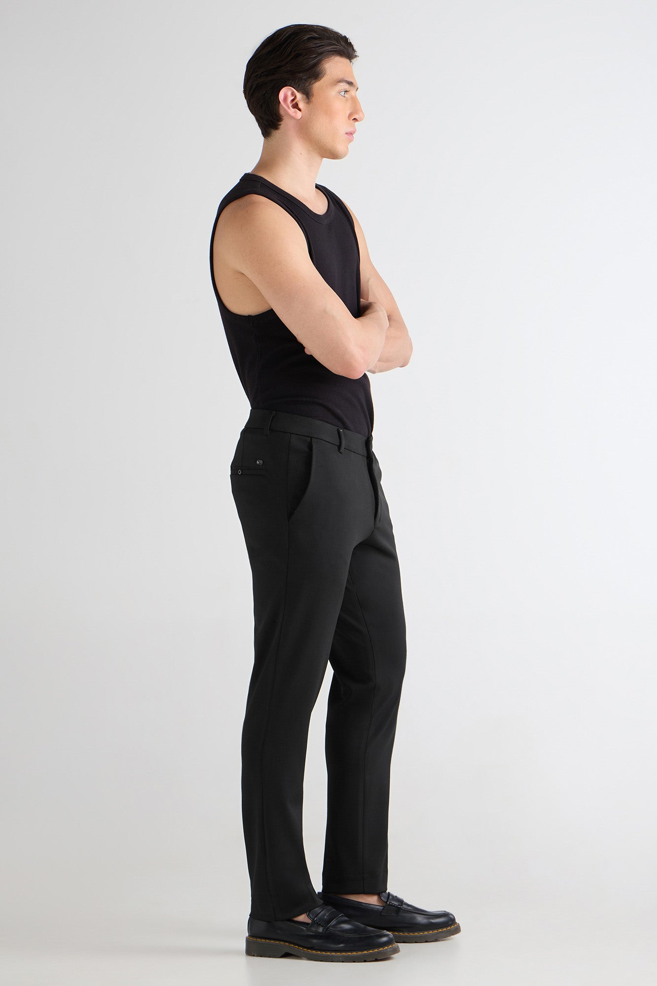 Black Slate Modern Grid Trouser