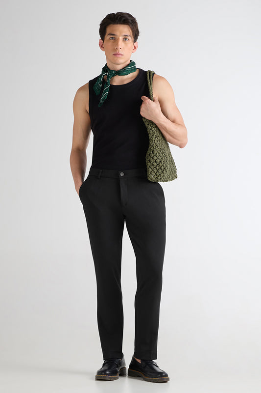 Black Slate Modern Grid Trouser