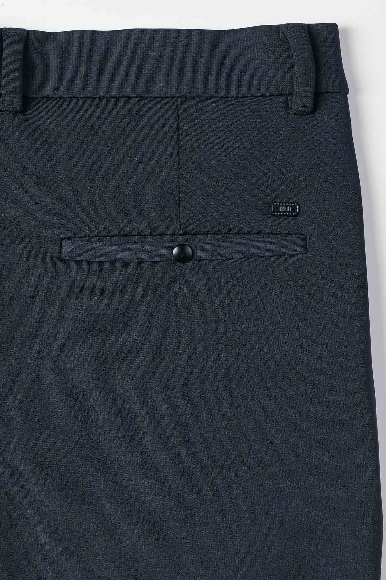 Navy Slate Checkered Grid Trouser