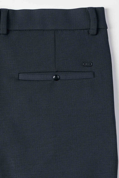 Navy Slate Checkered Grid Trouser